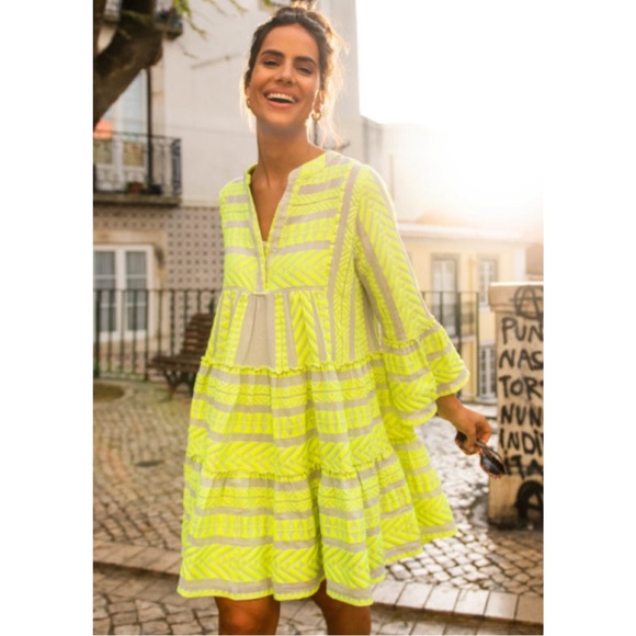 Anthropologie Devotions Twin Petra Embroidered Lime Two Piece Set Size 8/10 NWT - Picture 15 of 16